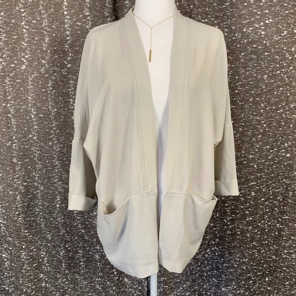H&M Divided Blazer 3/4 Sleeve Open Front Business Casual Jacket Women's‎ M